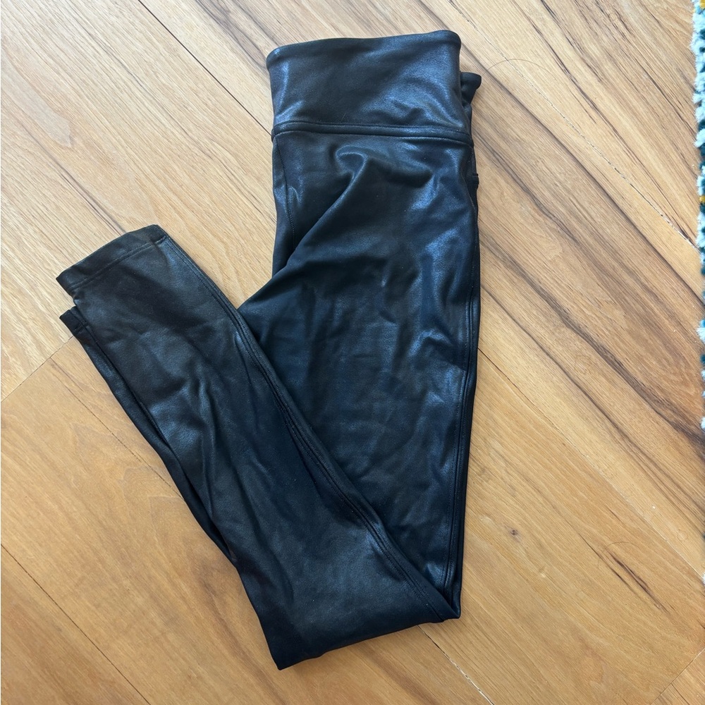SPANX Shiny Black Leggings